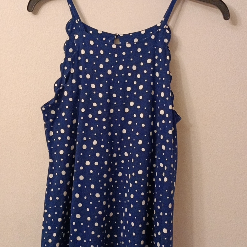 Fortune ivy blue polka dot dress